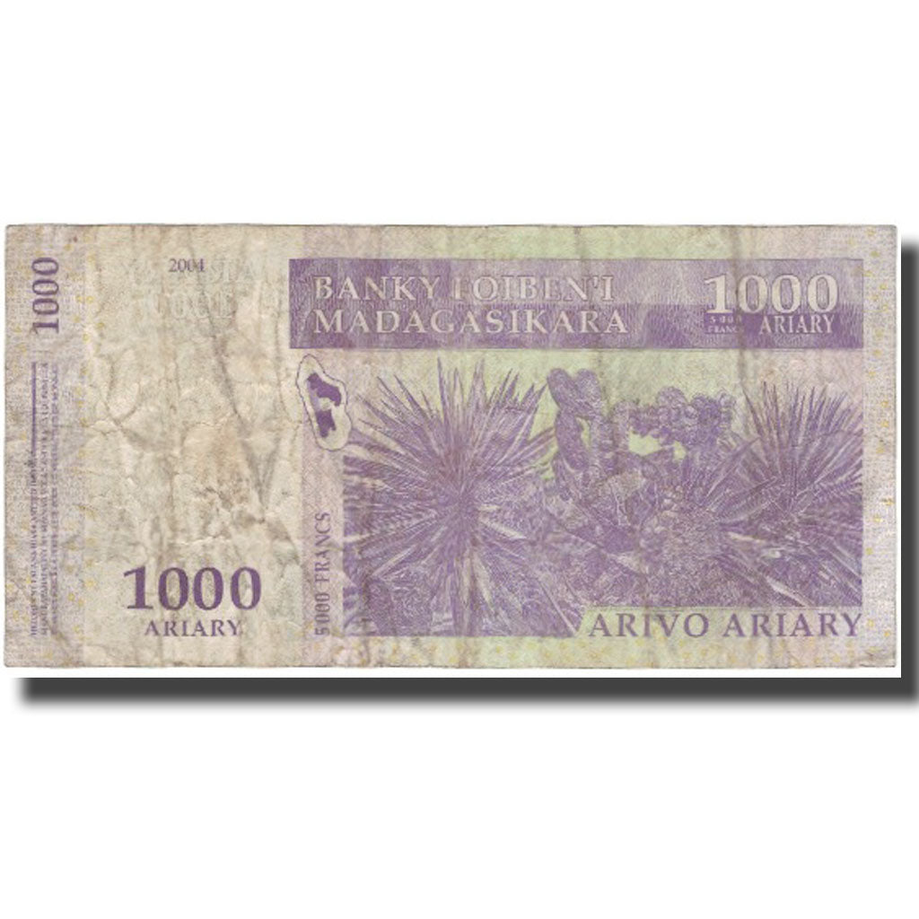 Biljet, Madagascar, 1000 Ariary, 2004, KM:89a, TB+