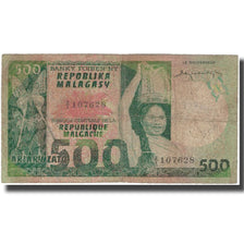 Banknote, Madagascar, 500 Francs = 100 Ariary, KM:64a, VF(20-25)