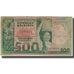 Banknote, Madagascar, 500 Francs = 100 Ariary, KM:64a, VF(20-25)