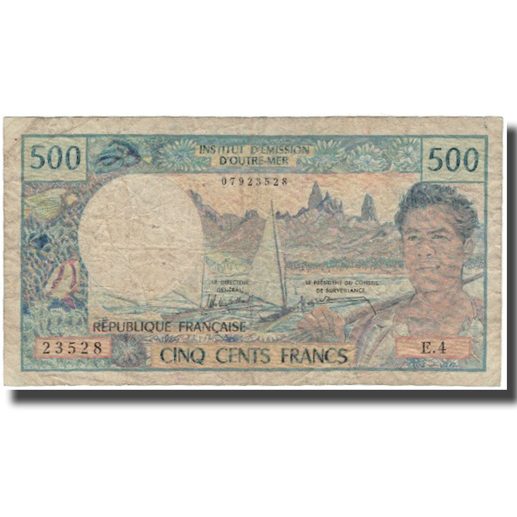 Banconote, Tahiti, 500 Francs, Undated (1985), KM:25d, MB