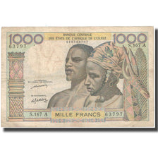 Banknote, West African States, 1000 Francs, KM:103Al, VF(30-35)