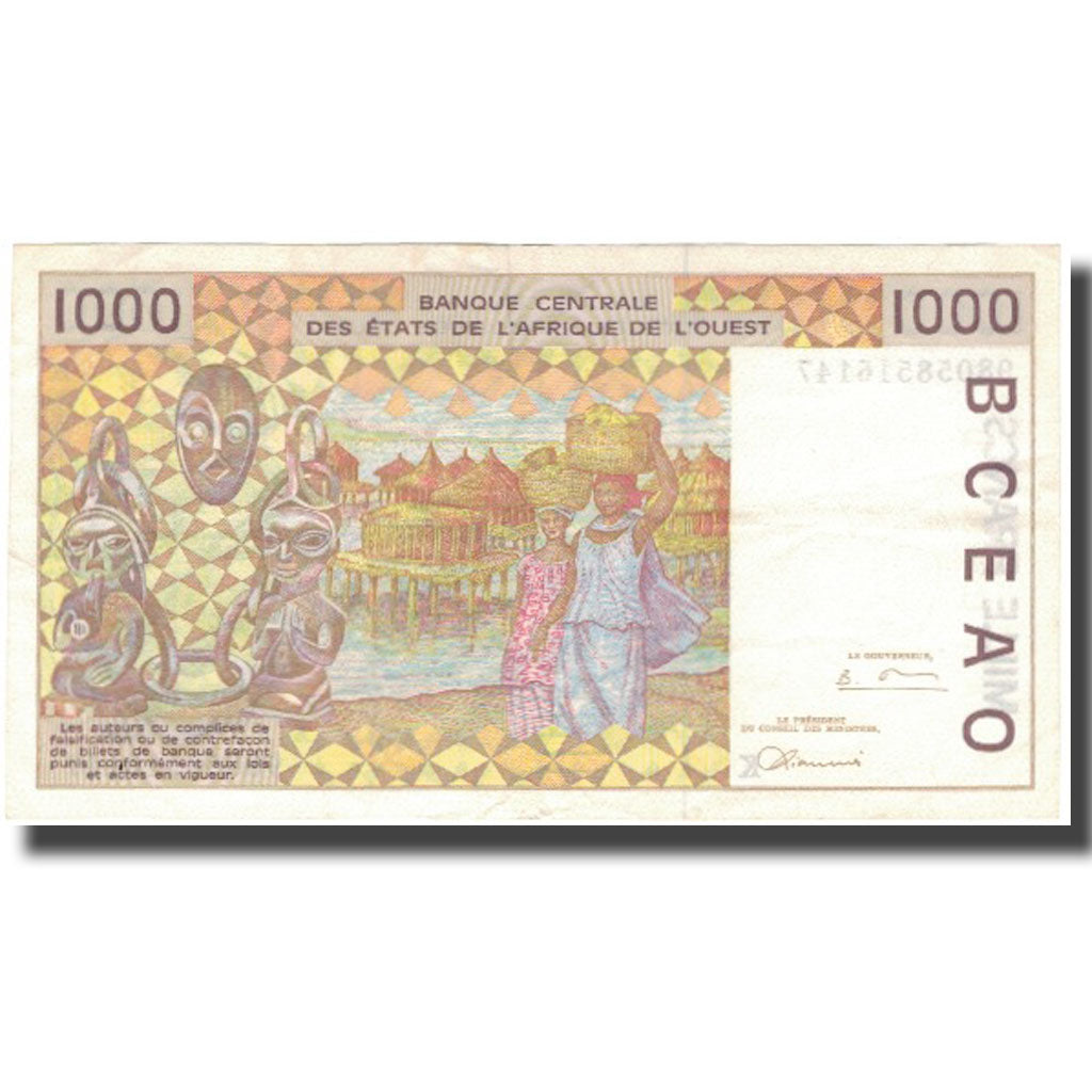 Banknote, West African States, 1000 Francs, KM:111Ab, UNC(60-62)
