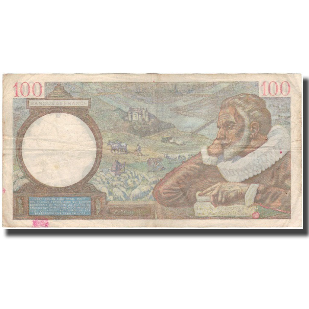 Francja, 100 Francs, Sully, 1942, 1942-02-12, VF(30-35), Fayette:26.66, KM:94
