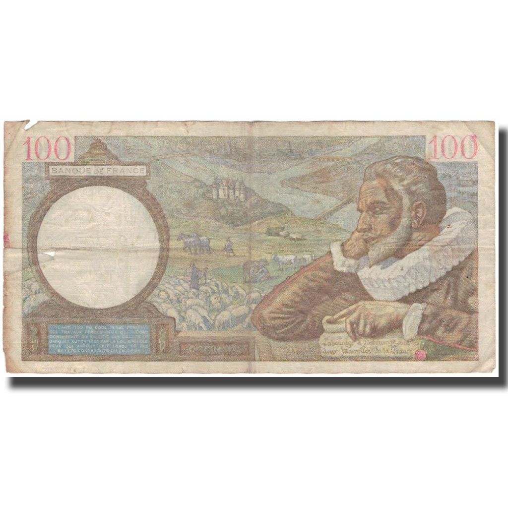 Francja, 100 Francs, Sully, 1941, 1941-11-06, VG(8-10), Fayette:26.60, KM:94