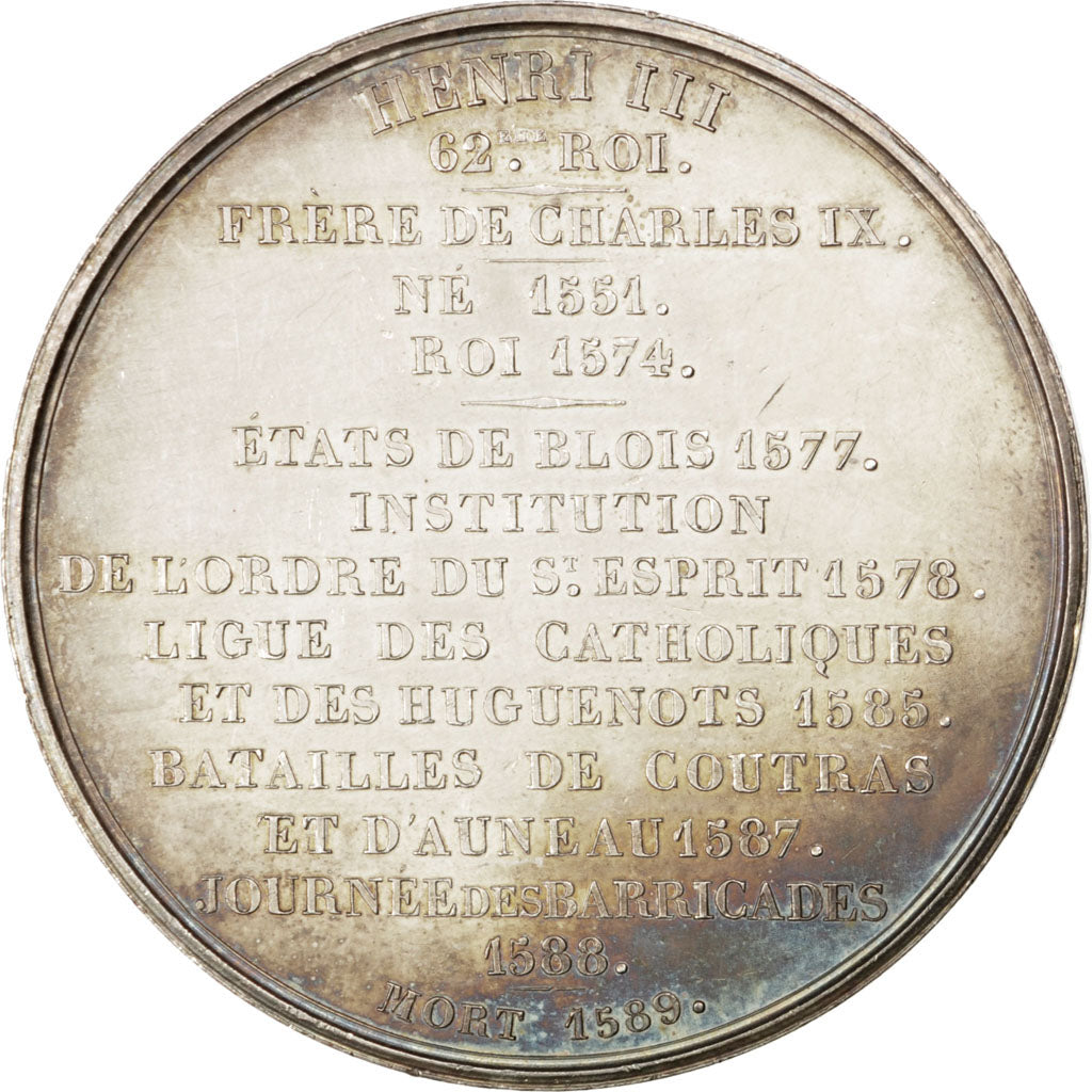 Francia, Medal, Henry III, History, 1835, Caqué, SPL-, Rame, 51
