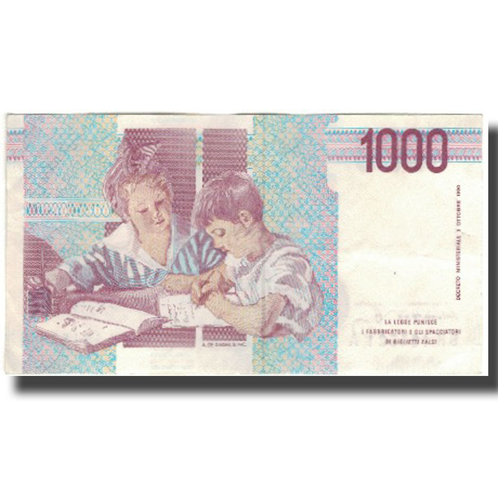 Biljet, Italië, 1000 Lire, 1990, 1990-10-03, KM:114a, SUP+