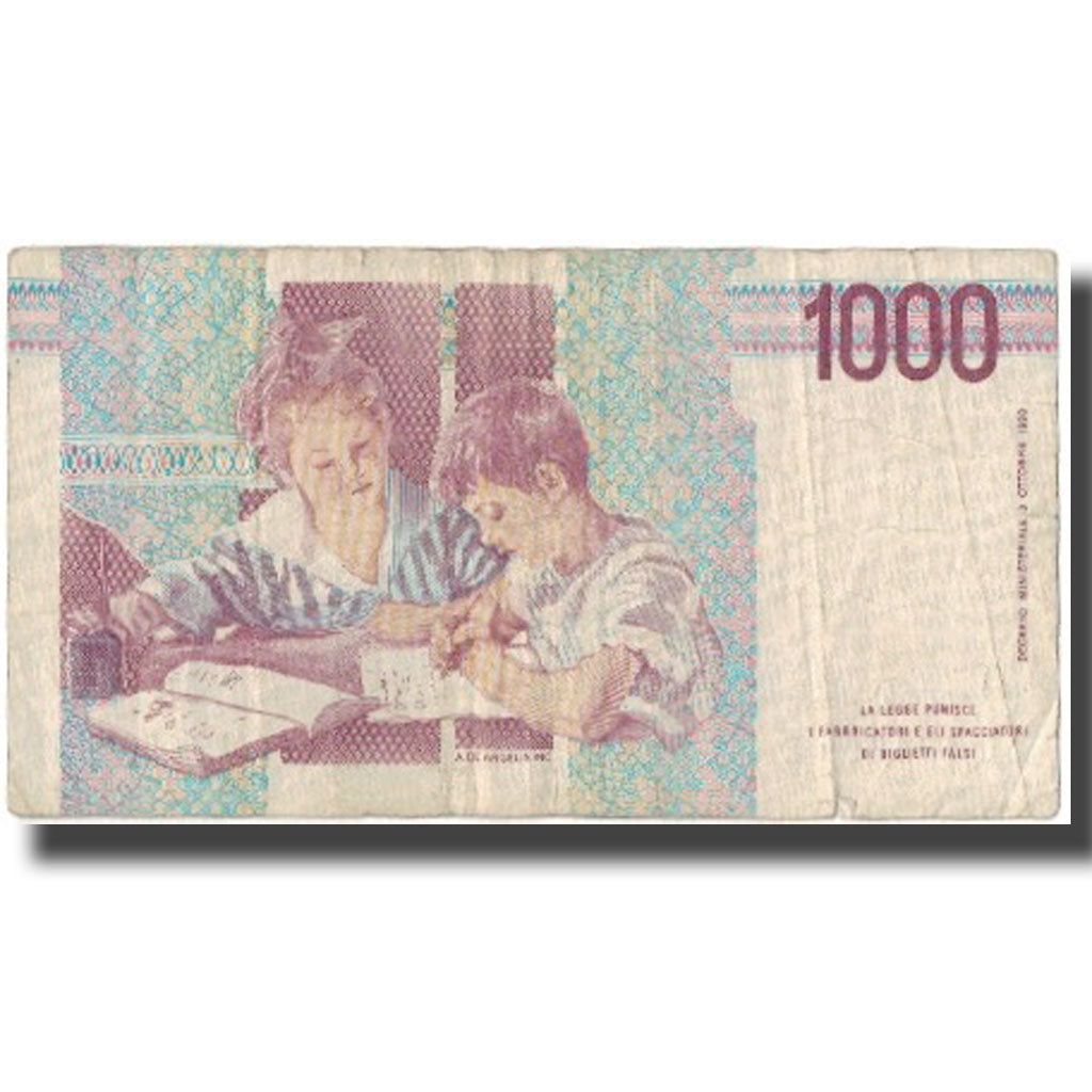 Geldschein, Italien, 1000 Lire, 1990, 1990-10-03, KM:114b, S+