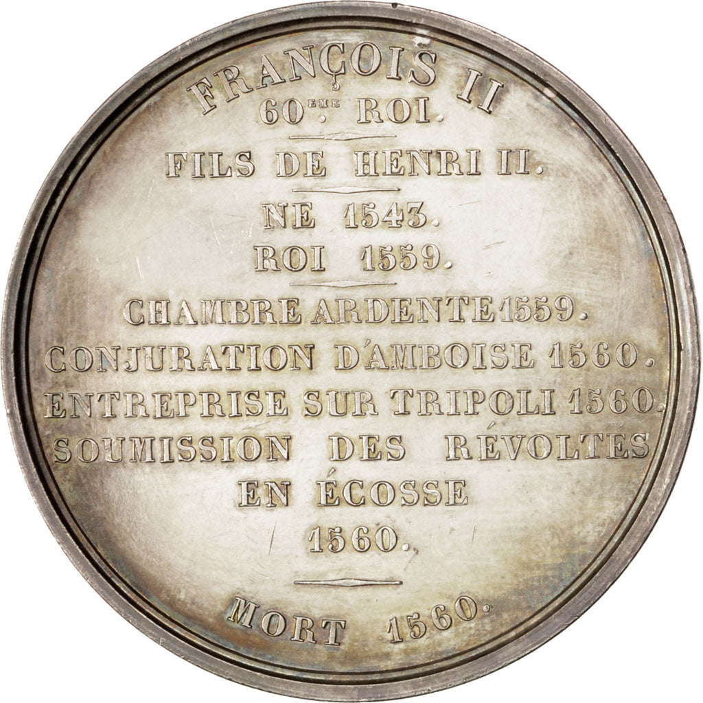 FRANCE, History, Francis II, Medal, 1836, AU(55-58), Caqué, Copper, 51, 72.80