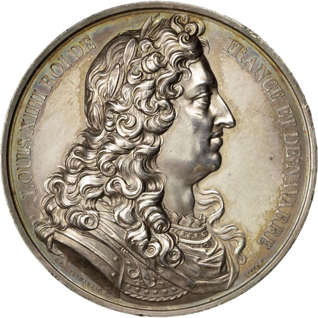 FRANCE, History, Louis XIV, Medal, AU(55-58), Caqué, Copper, 51, 75.50