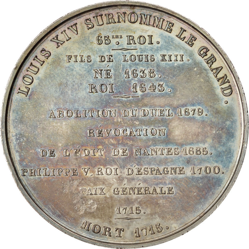 FRANCE, History, Louis XIV, Medal, AU(55-58), Caqué, Copper, 51, 75.50