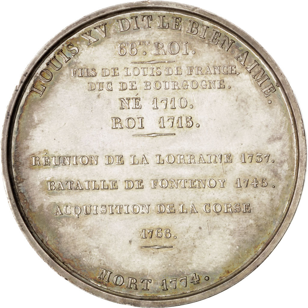FRANCE, History, Louis XV, Medal, AU(55-58), Caqué, Copper, 51, 73.30