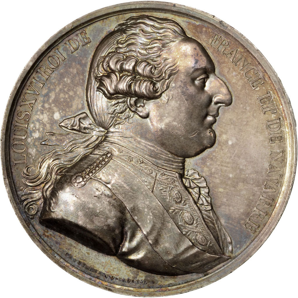 FRANCE, History, Louis XVI, Medal, AU(55-58), Caqué, Copper, 51, 76.10