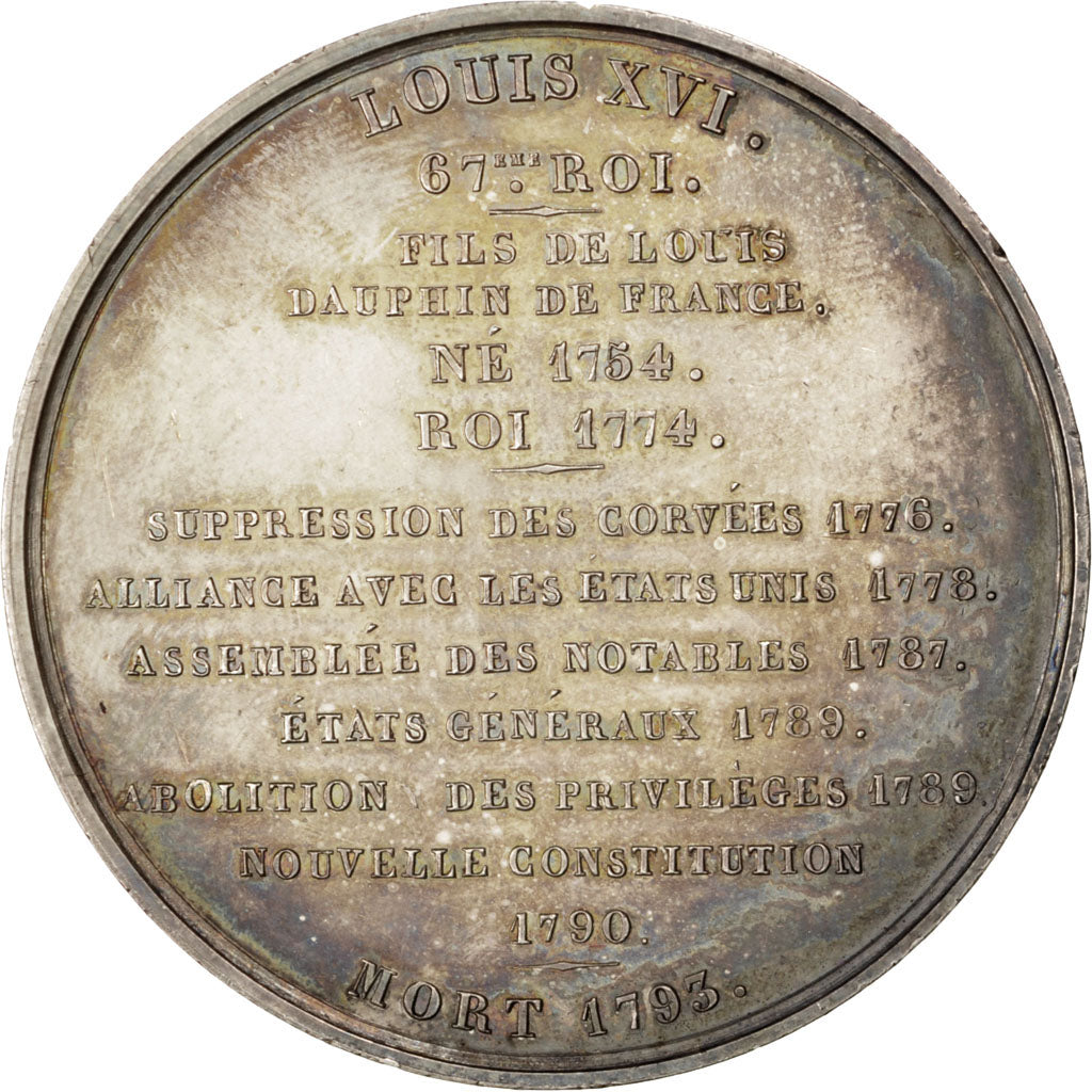 FRANCE, History, Louis XVI, Medal, AU(55-58), Caqué, Copper, 51, 76.10