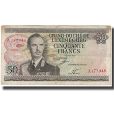 Nota, Luxemburgo, 50 Francs, 1972, 1972-08-25, KM:55a, VF(20-25)