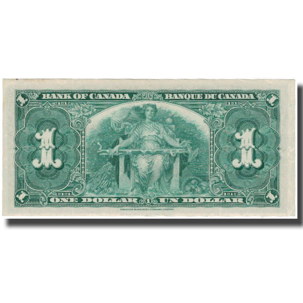 Nota, Canadá, 1 Dollar, 1937, KM:58d, AU(55-58)