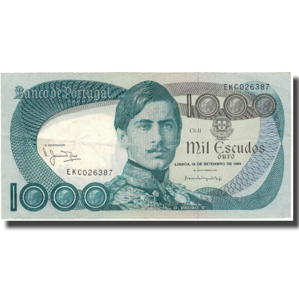 Biljet, Portugal, 1000 Escudos, 1980, 1980-09-16, KM:175b, TTB+
