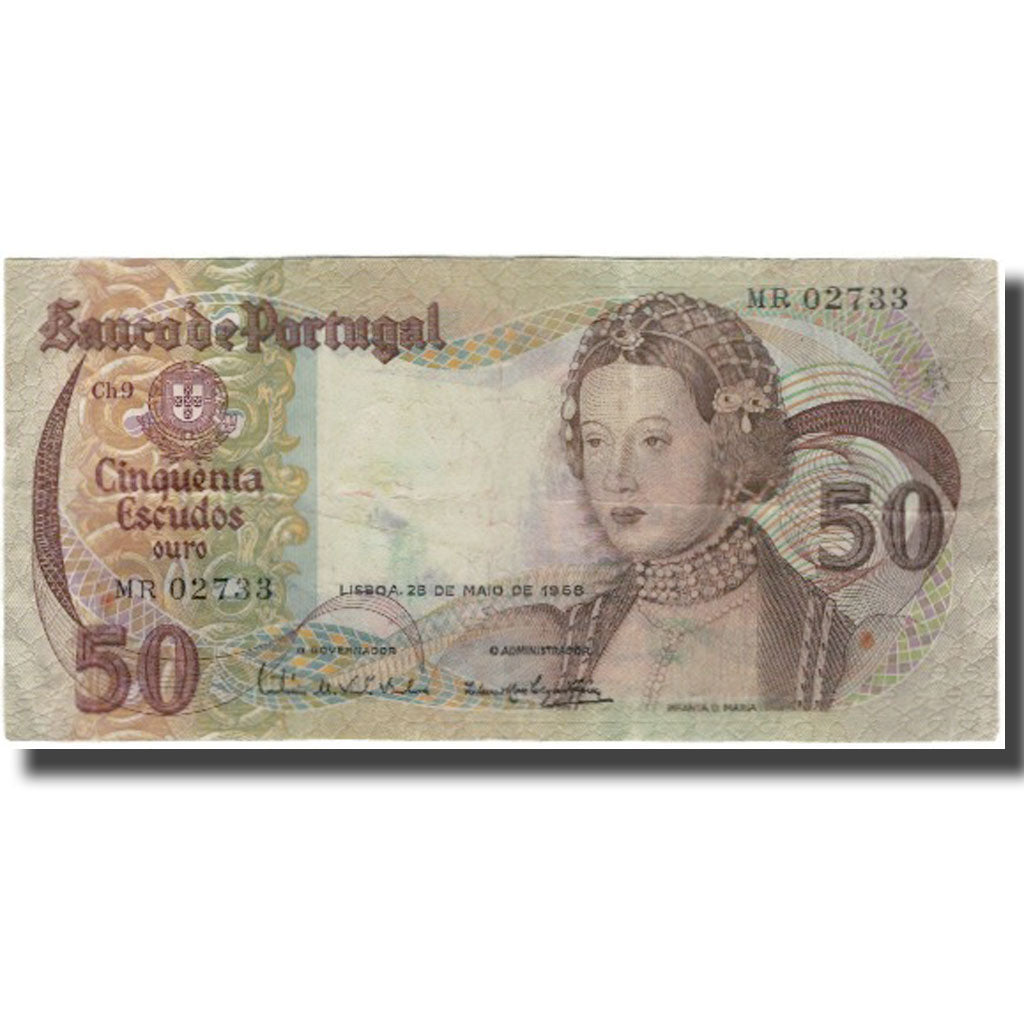 Geldschein, Portugal, 50 Escudos, 1968, 1968-05-28, KM:174b, S+