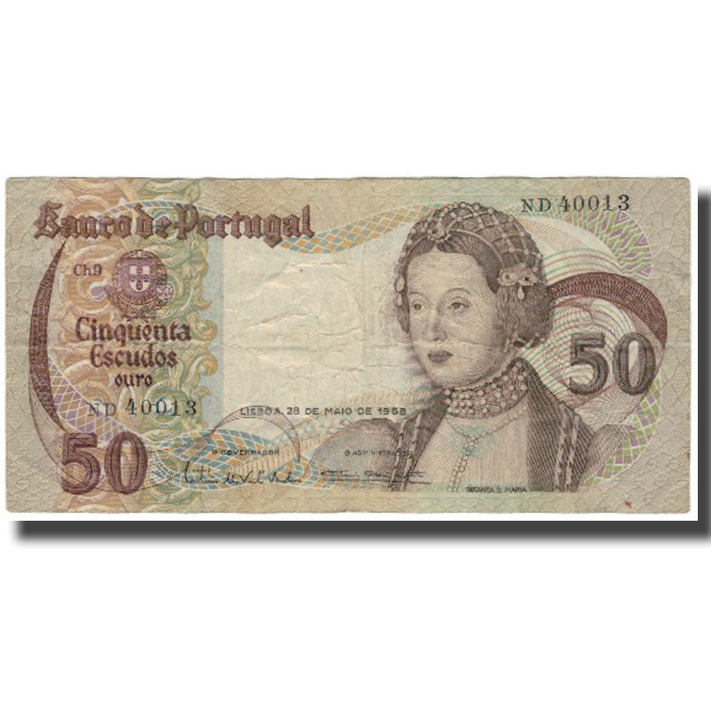 Banconote, Portogallo, 50 Escudos, 1968, 1968-05-28, KM:174b, BB