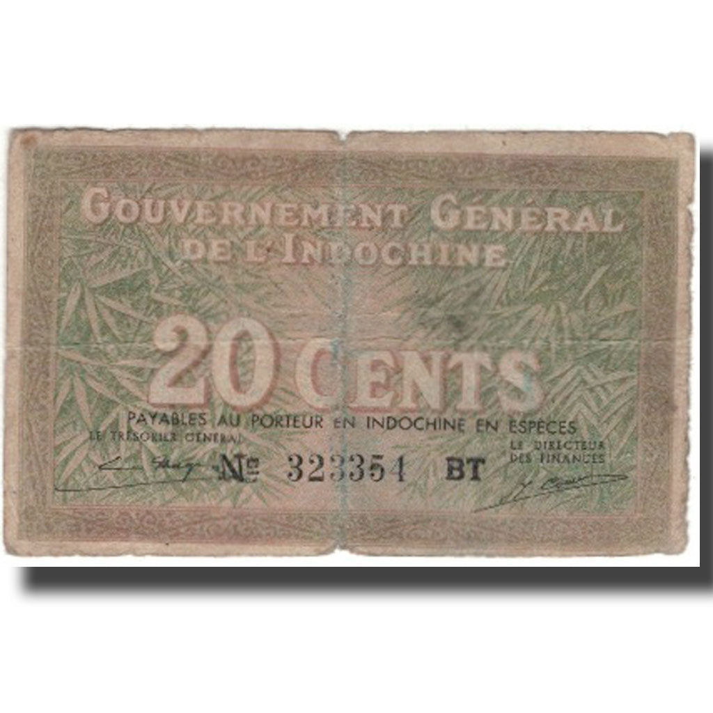 Banconote, INDOCINA FRANCESE, 20 Cents, Undated (1939), KM:86d, MB