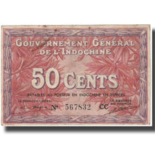 Nota, INDOCHINA FRANCESA, 50 Cents, Undated (1939), KM:87d, EF(40-45)