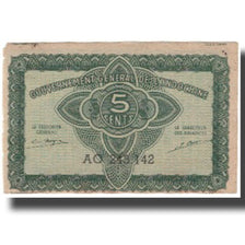 Billete, 5 Cents, Undated (1942), INDOCHINA FRANCESA, KM:88b, MBC