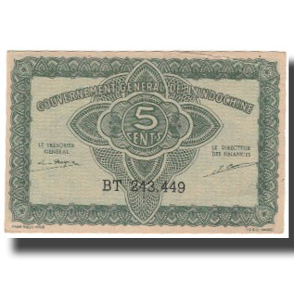 Banknote, FRENCH INDO-CHINA, 5 Cents, Undated (1942), KM:88b, AU(55-58)