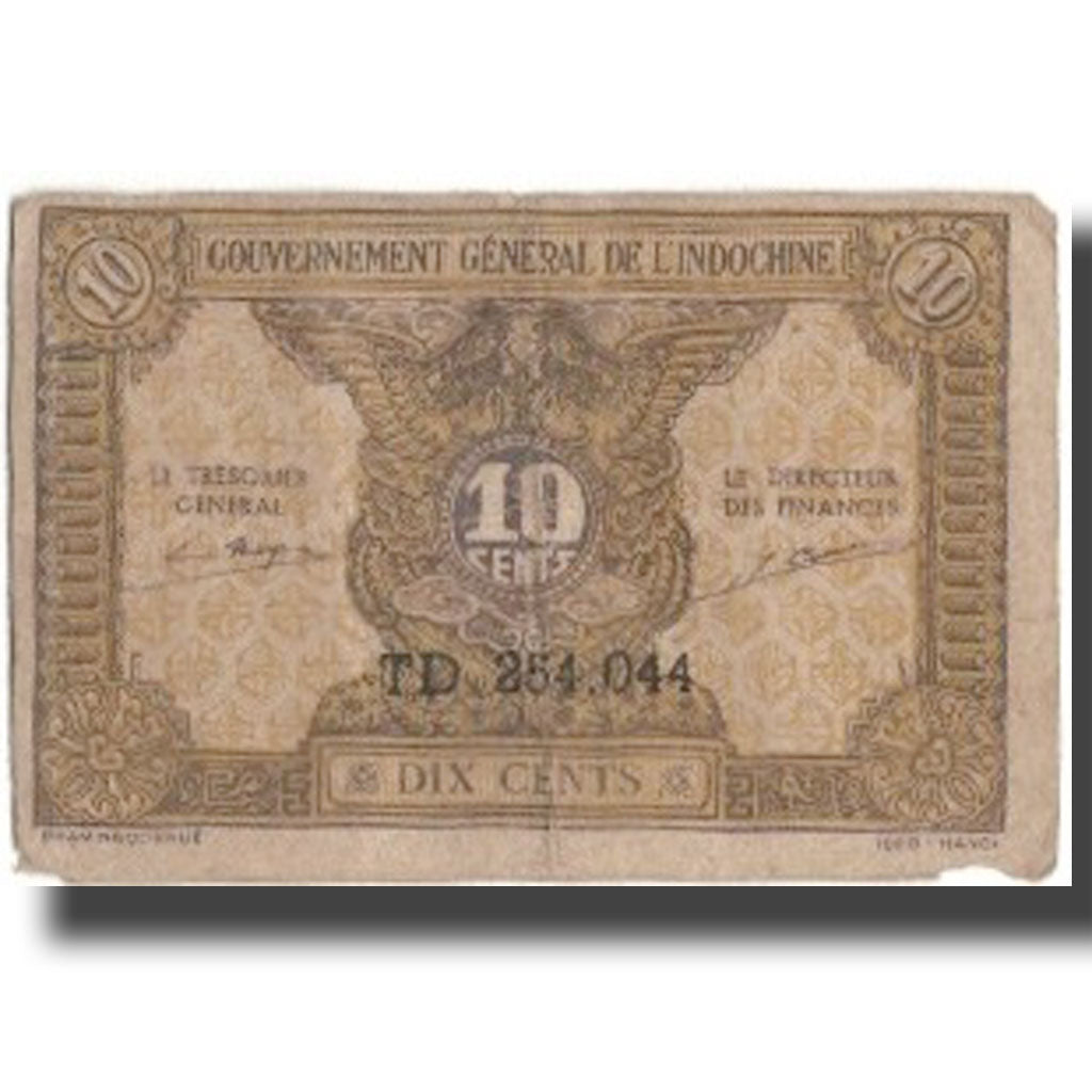 Banknote, FRENCH INDO-CHINA, 10 Cents, Undated (1942), KM:89a, VF(30-35)