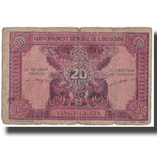 Banknot, FRANCUSKIE INDOCHINY, 20 Cents, Undated (1942), KM:90, VF(20-25)