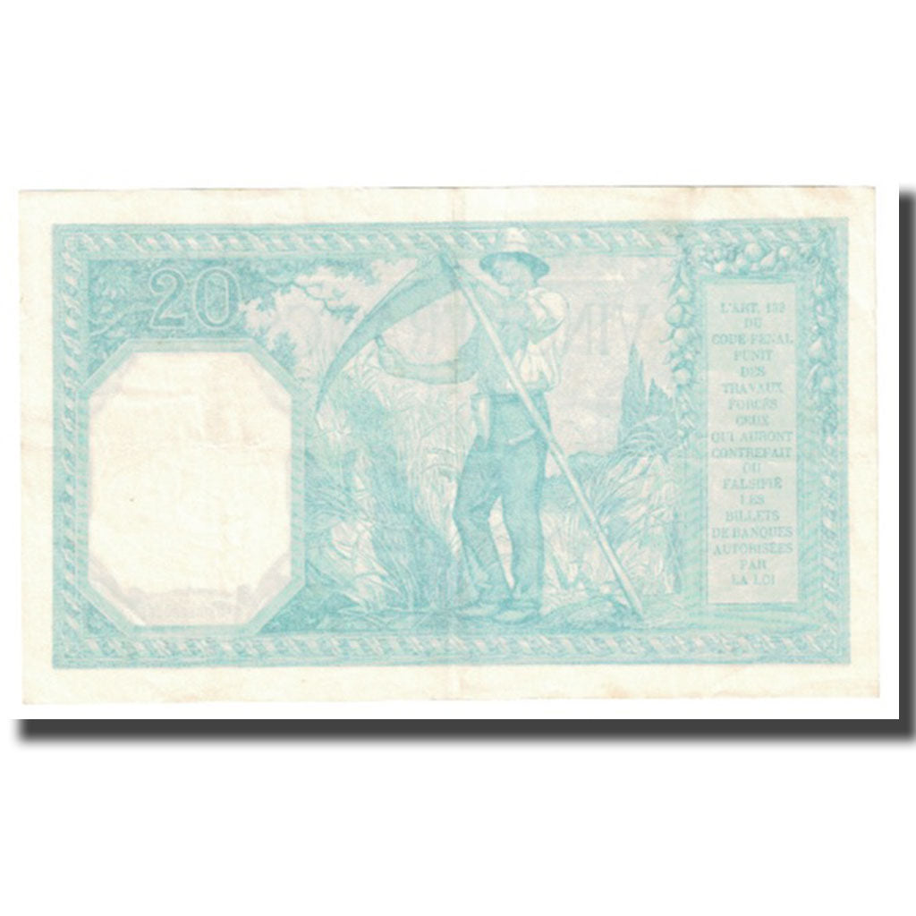 France, 20 Francs, 1917, 07-02-1917, AU(50-53), Fayette:11.02, KM:74