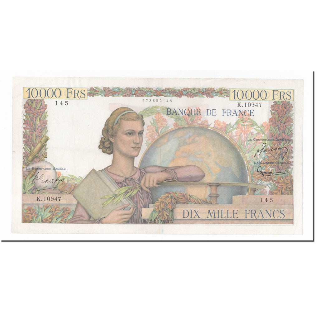 Frankreich, 10,000 Francs, Génie Français, 1956, 1956-02-02, SS+