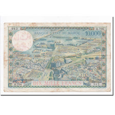 Banknote, Morocco, 100 Dirhams on 10,000 Francs, 1955, 1955-04-28, KM:52