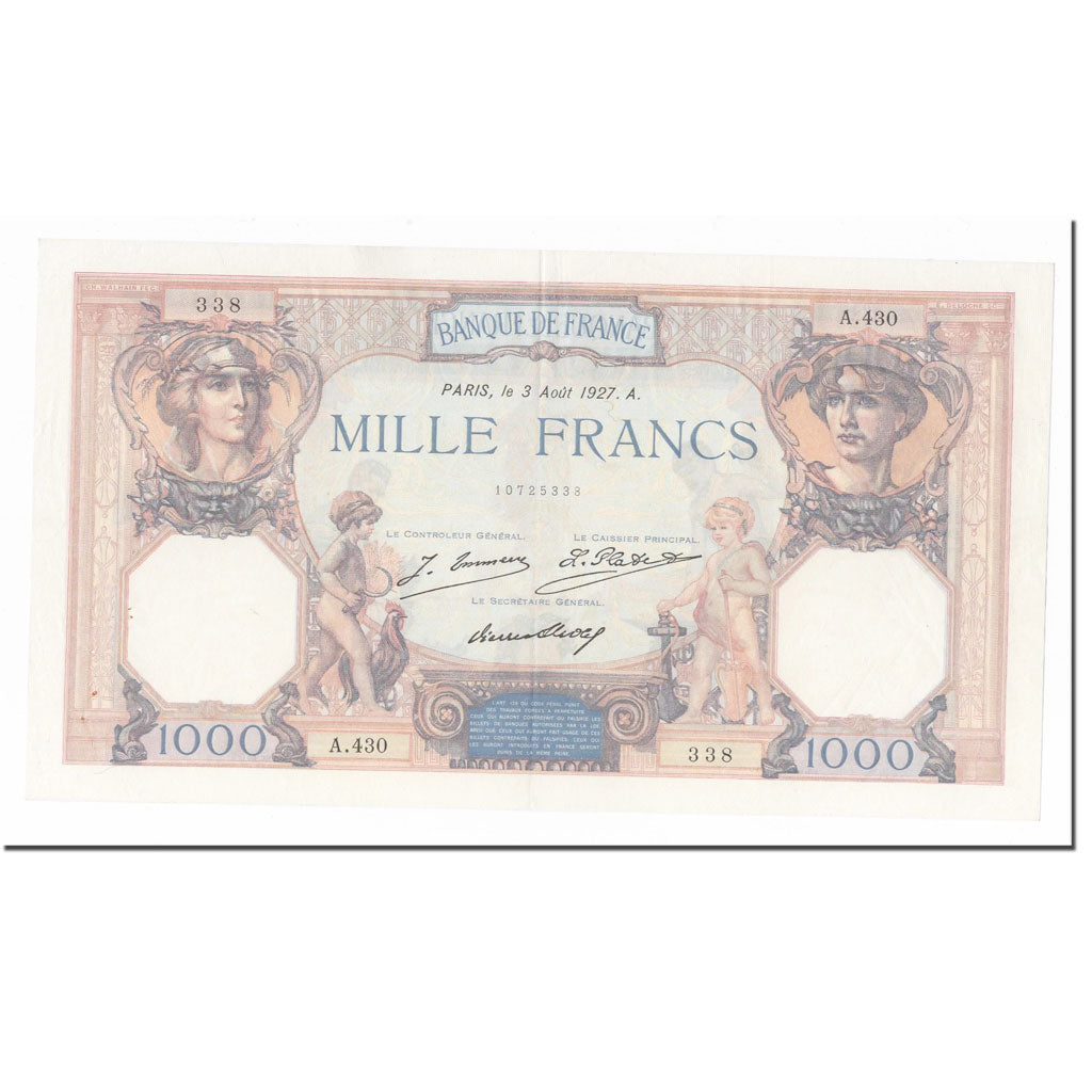 Frankreich, 1000 Francs, Cérès et Mercure, 1927, 1927-03-08, VZ, KM:79a