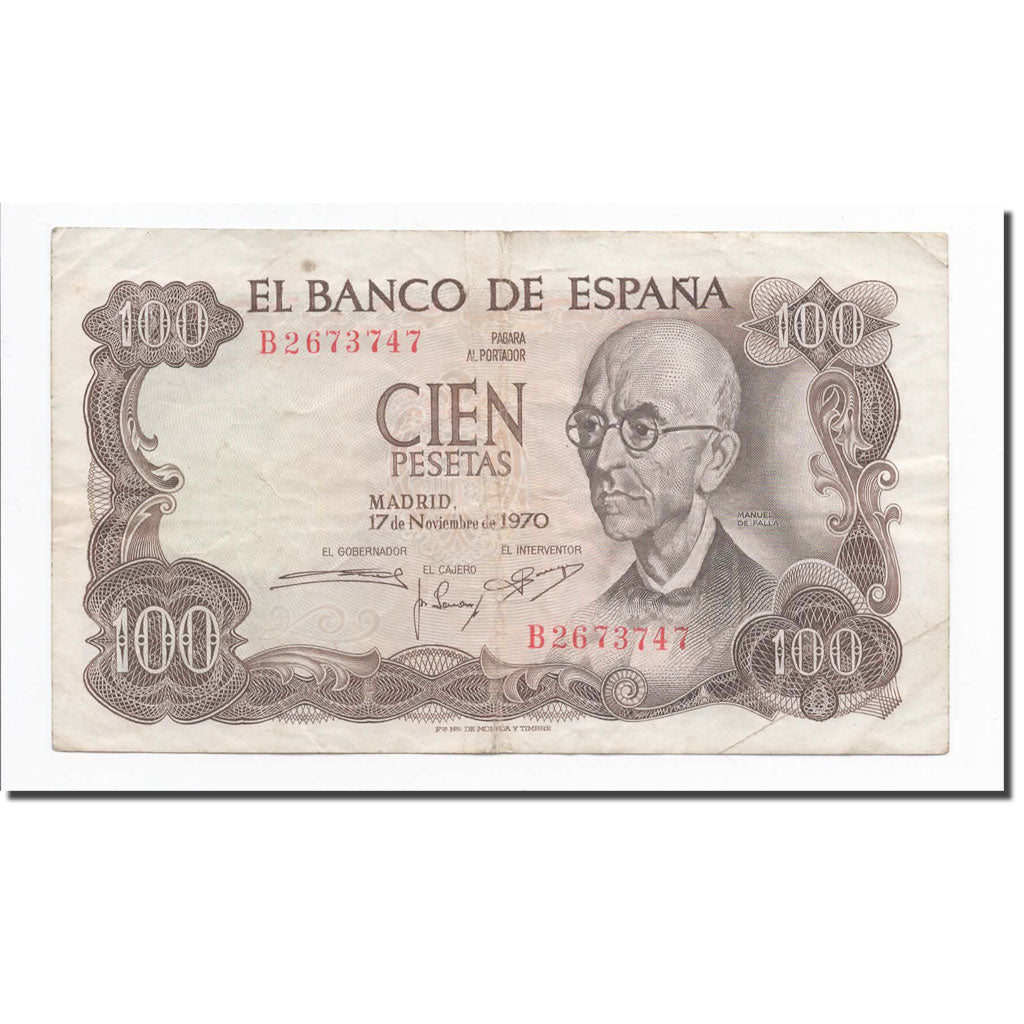 Banconote, Spagna, 100 Pesetas, 1970, 1970-11-17, KM:152a, BB