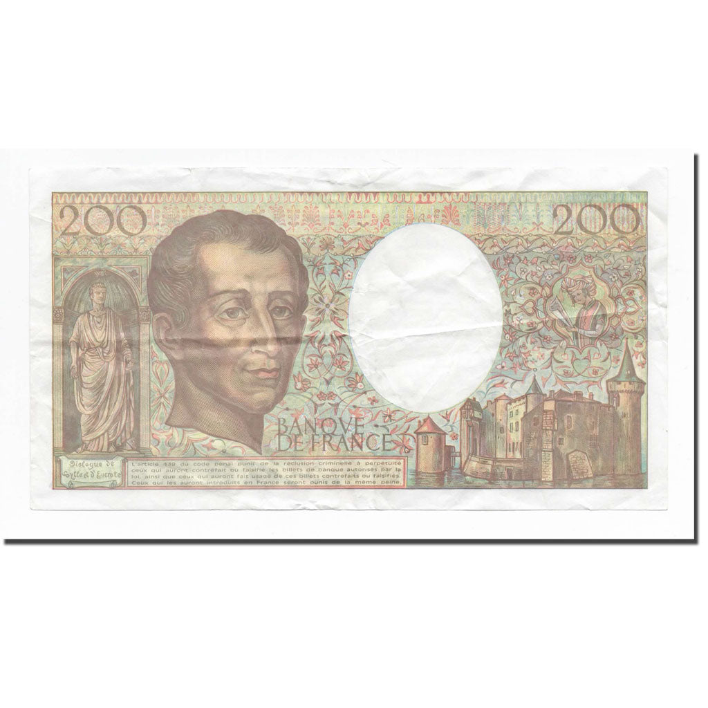 Francia, 200 Francs, Montesquieu, 1992, BB, Fayette:70.12b, KM:155e