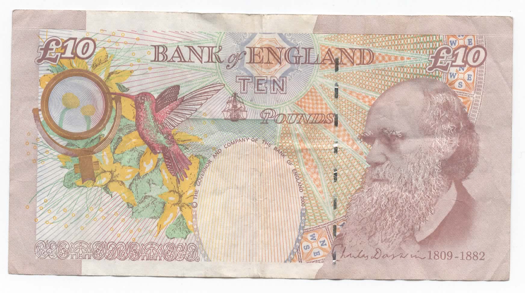 Banknote, Great Britain, 10 Pounds, undated (1999-2000), KM:389d, AU(50-53)