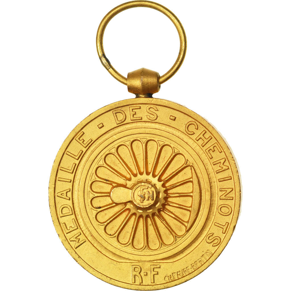 FRANCE, Railway, French Fourth Republic, Medal, 1949, AU(55-58), Bronze, 32,...