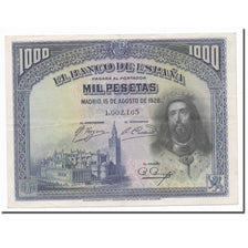 Banknote, Spain, 1000 Pesetas, 1928, 1928-08-15, KM:78a, AU(55-58)