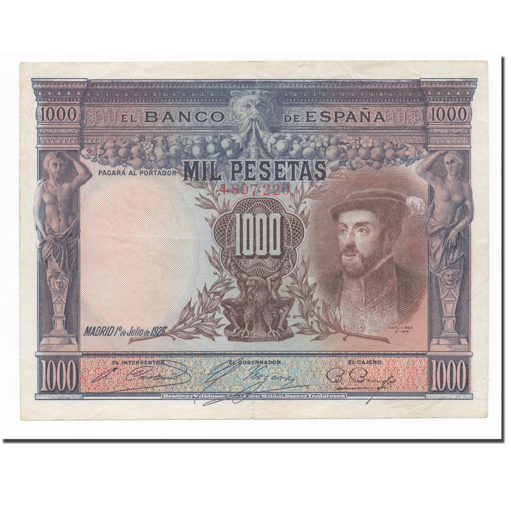 Geldschein, Spanien, 1000 Pesetas, 1925, 1925-07-01, KM:70c, SS+
