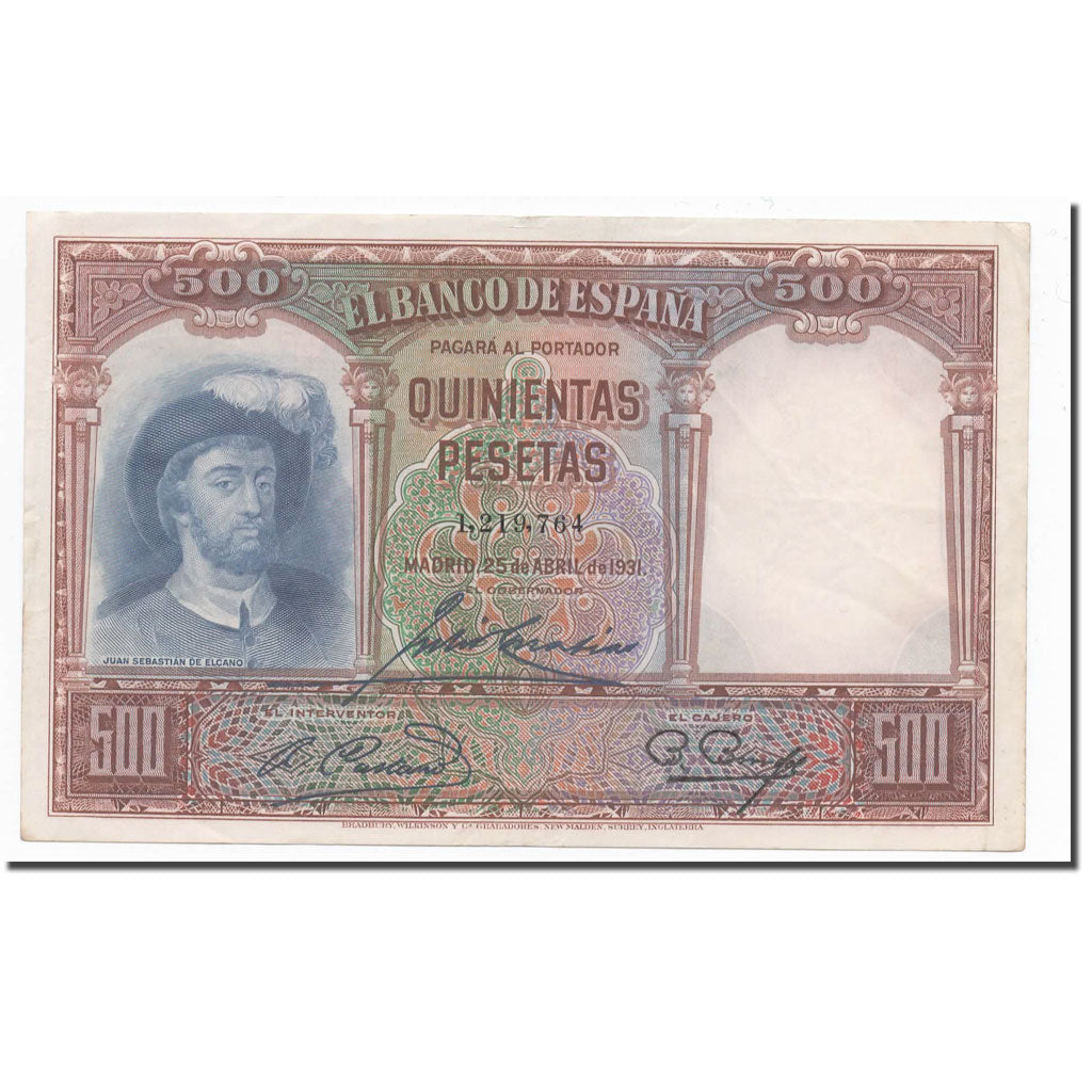 Geldschein, Spanien, 500 Pesetas, 1931, 1931-04-25, KM:84, SS+