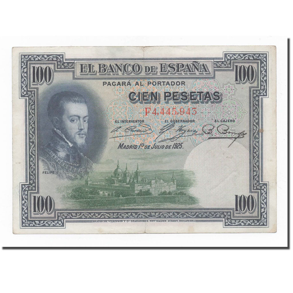Billet, Espagne, 100 Pesetas, 1925, 1925-07-01, KM:83, TTB