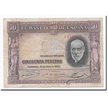Banknot, Hiszpania, 50 Pesetas, 1935, 1935-07-22, KM:88, VF(20-25)