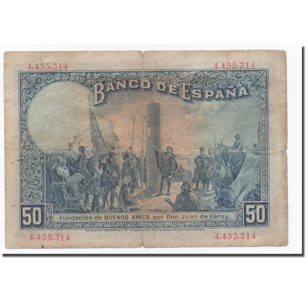 Biljet, Spanje, 50 Pesetas, 1927, 1927-05-17, KM:72a, TB