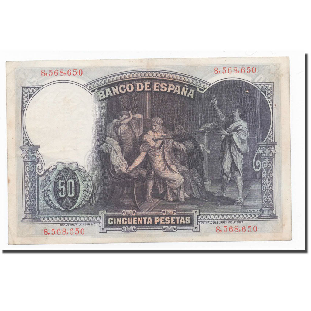 Banknote, Spain, 50 Pesetas, 1931, 1931-04-25, KM:82, AU(50-53)