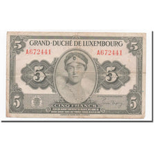 Banknote, Luxembourg, 5 Francs, Undated 1944, KM:43b, VF(30-35)