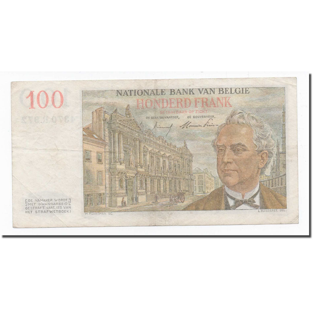 Banknote, Belgium, 100 Francs, 1953, 1953-10-29, KM:129b, EF(40-45)