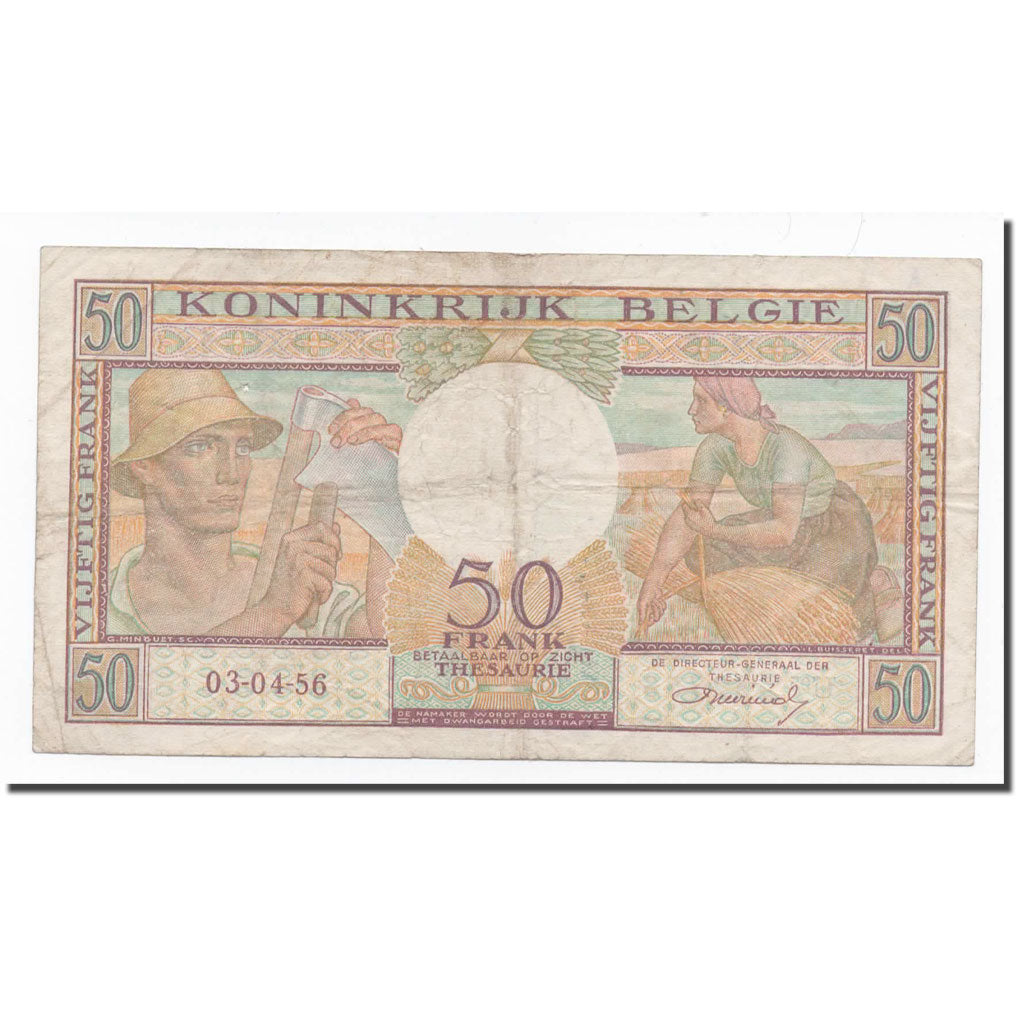 Banknote, Belgium, 50 Francs, 1956, 1956-04-03, KM:133b, VF(20-25)