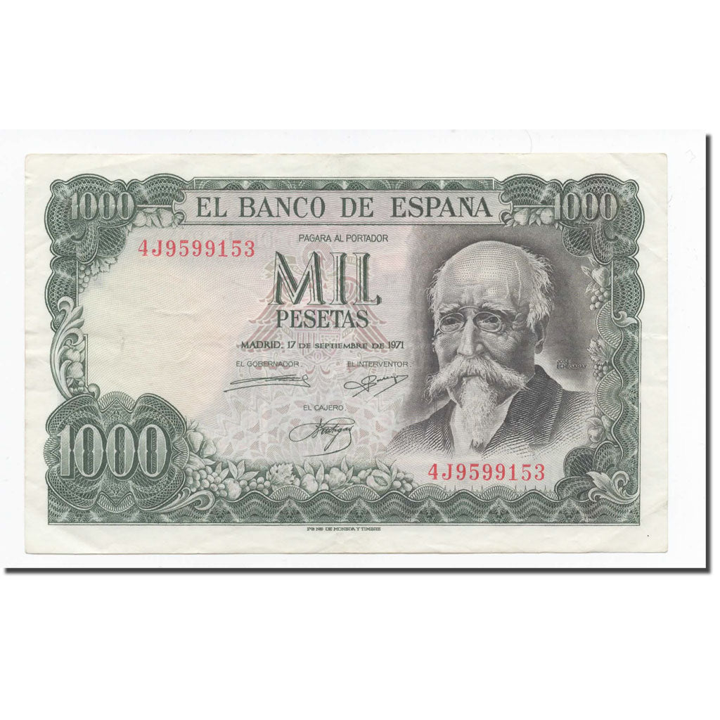 Nota, Espanha, 1000 Pesetas, 1971, 1971-09-17, KM:154, UNC(60-62)