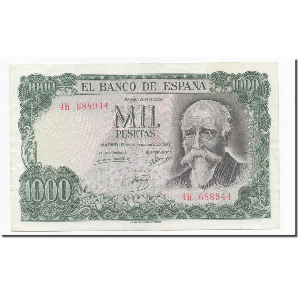 Nota, Espanha, 1000 Pesetas, 1971, 1971-09-17, KM:154, AU(55-58)
