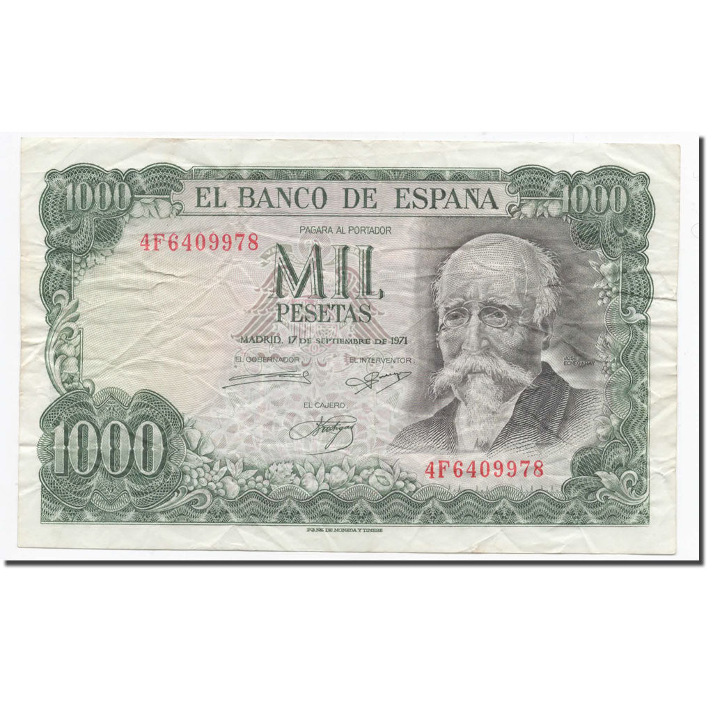 Nota, Espanha, 1000 Pesetas, 1971, 1971-09-17, KM:154, EF(40-45)