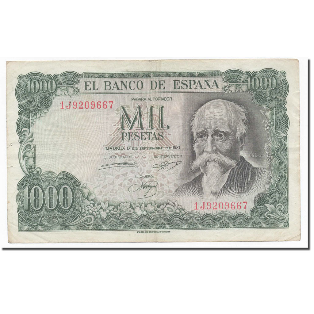 Banknote, Spain, 1000 Pesetas, 1971, 1971-09-17, KM:154, VF(30-35)